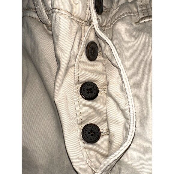 Abercrombie Fitch Size 32 Tan Cargo Pants Khaki Straight Fit Button Fly Trousers - Picture 12 of 13
